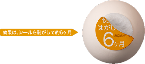 効果は、シールを剥がして約6ヶ月